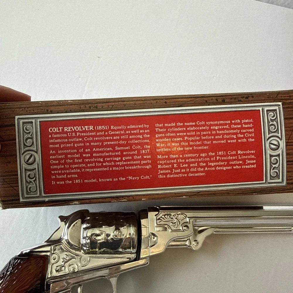 Vtg 1970s Avon Colt Revolver 1951 Wild Country After Shave Decanter Empty Box